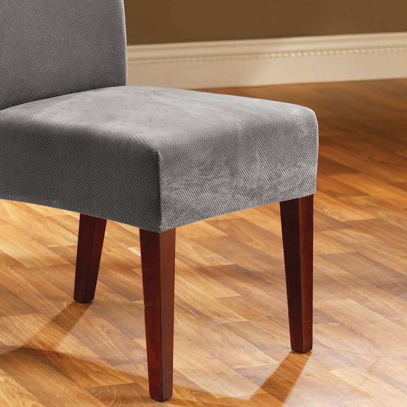 Sure Fit Stretch Pique Short Dining Room Chair Slipcover Gray - Sure Fit: Modern Elastic: 20x20 Inch Polyester, Machine Washable Cloth Napkins
