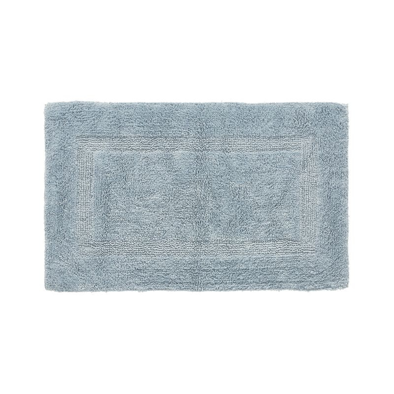 Better Trends Lux 100% Cotton Tufted Solid Reversible Bath Rug 21" x 34" Rectangle - Blue