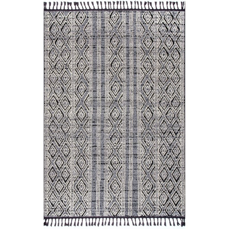 Nuloom Chenoa Striped Global Tassel Indoor Area Rug, 5' x 8', Gray