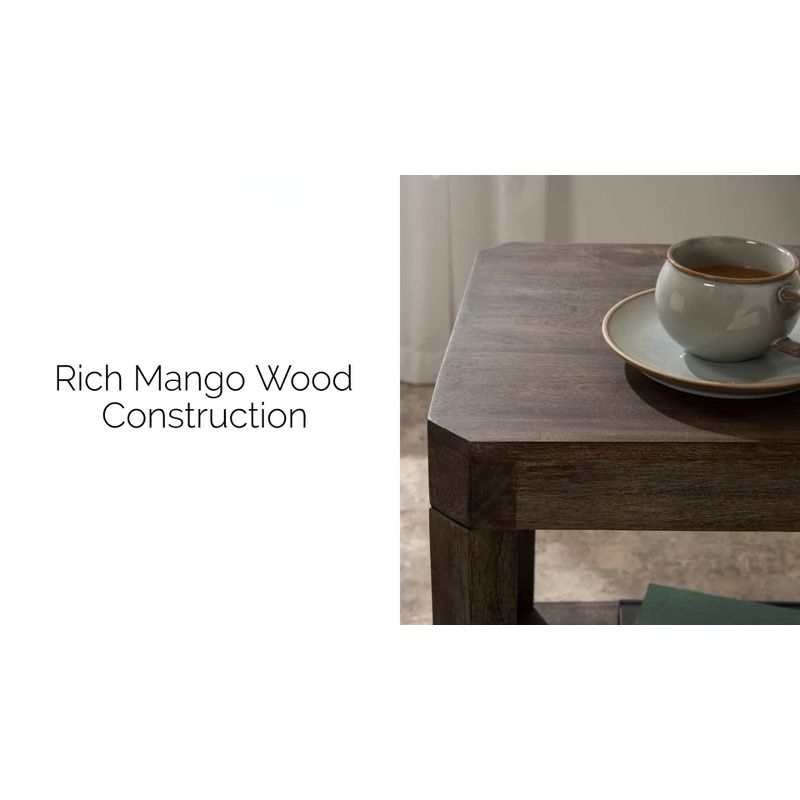 Kate and Laurel Talcott Rectangle Wood Side Table, 22x14x26, Gray