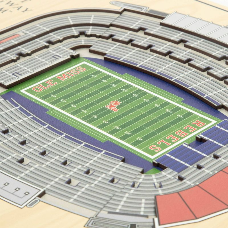 NCAA Ole Miss Rebels 5-Layer Stadium 3D Wall Art