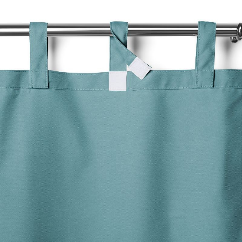 Matine Solid Indoor/Outdoor Single Window Curtain for Patio, Porch, Cabana - 52 x 108 - Mineral Blue - Elrene Home Fashions