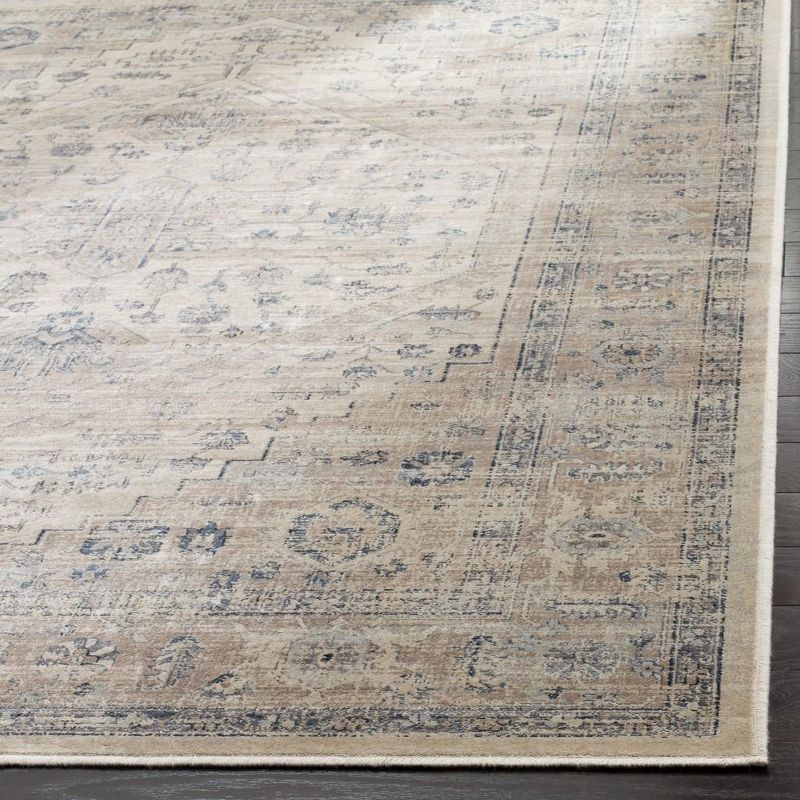 Vintage VTG123 Power Loomed Indoor Area Rug - Stone/Blue - 5'3"x7'6" - Safavieh.