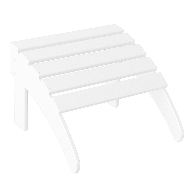 WestinTrends All-Weather Outdoor Patio Poly Adirondack Ottoman Footrest, White