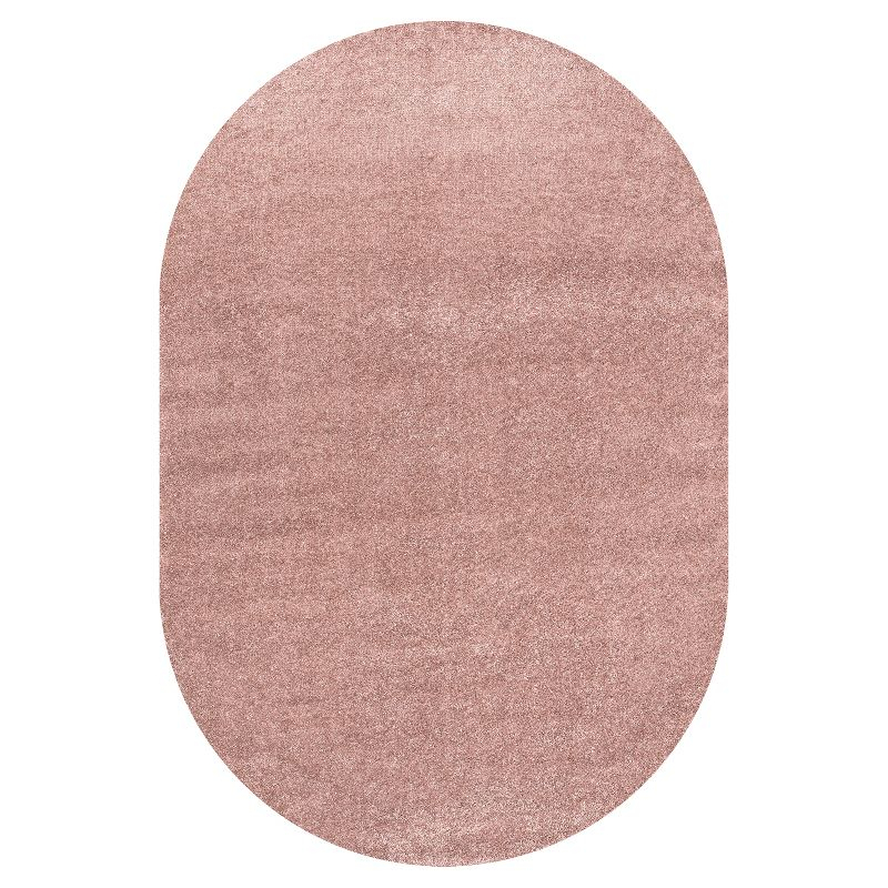 3'x5'Oval  Haze Solid Low-Pile, Pink - JONATHAN Y
