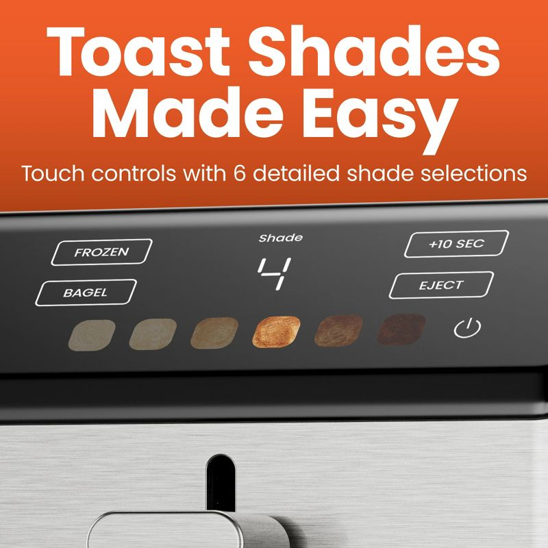 Chefman Smart Touch™ 2 Slice Digital Toaster with 6 Touchscreen Shade Settings – Stainless Steel