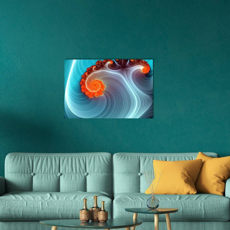 12" x 18" x 1.5" Blue Lagoon by Unknown Artist Unframed Wall Canvas - iCanvas: Modern Style Digital Abstract Art
