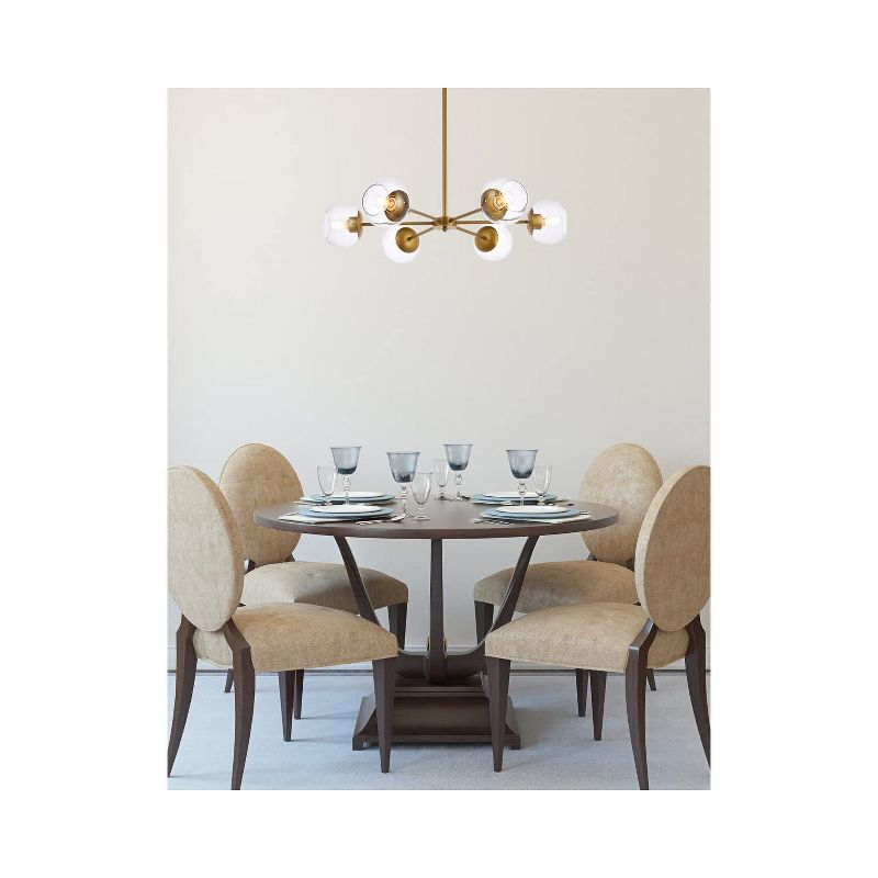 Elegant Lighting Briggs 30 inch pendant in brass with clear shade