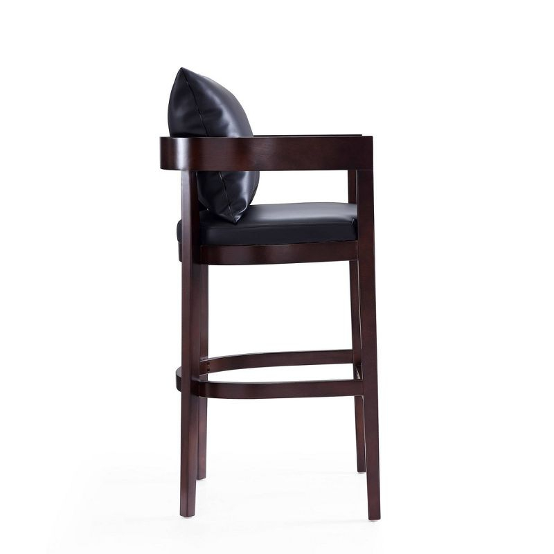 Ritz Upholstered Beech Wood Barstool Black - Manhattan Comfort: Gold Footrest, No Assembly Required, 30.5" Height