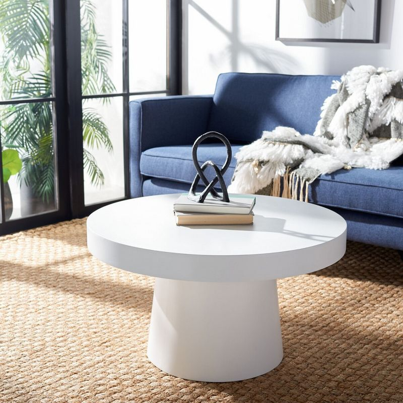 Jaria Faux Concrete Coffee Table - White - Safavieh