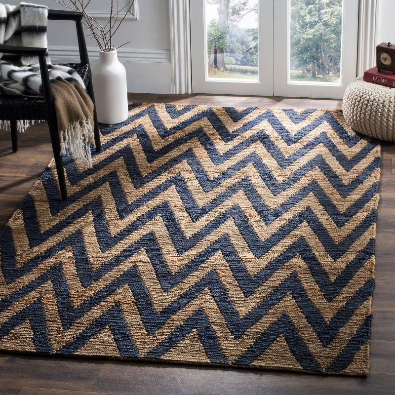 Organica ORG515 Hand Knotted Area Rug - Blue/Natural - 5'x8' - Safavieh.