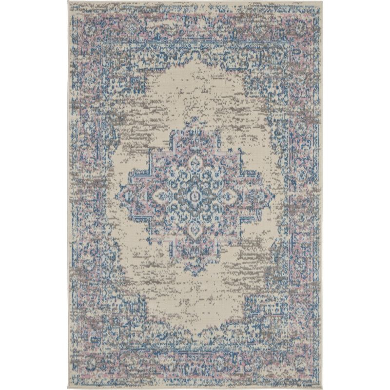 Nourison Grafix GRF14 Ivory/Pink Area Rug - Ivory/Pink 3' x 5'