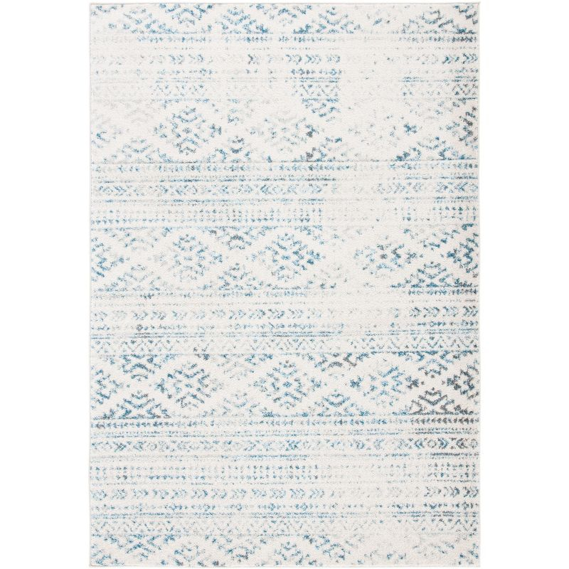 Tulum TUL272 Power Loomed Indoor Area Rug - Ivory/Turquoise - 5'3"x7'6" - Safavieh
