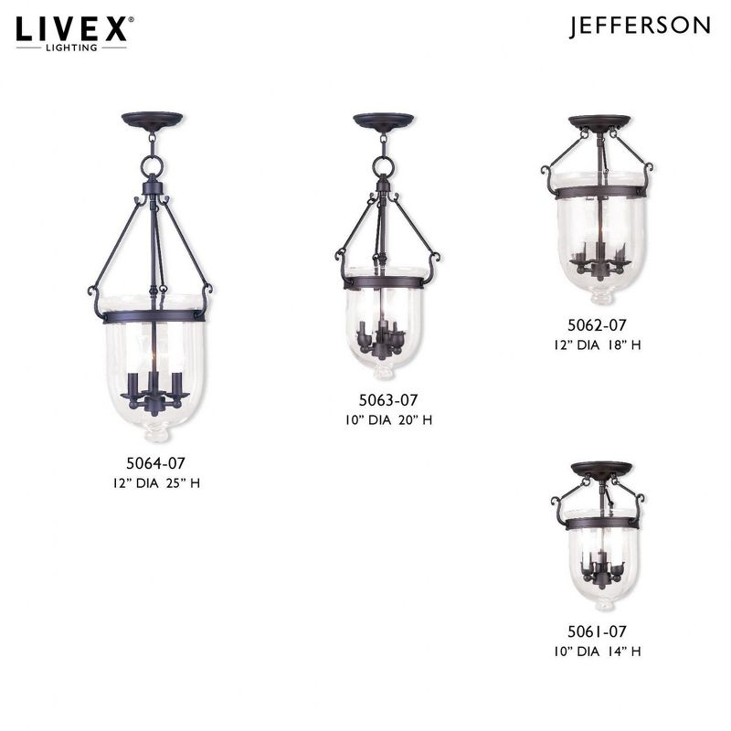Livex Lighting Jefferson 3 - Light Flush Mount in  Bronze