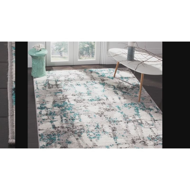 Skyler SKY193 Power Loomed Indoor Runner Rug - Grey/Green - 2'x8' - Safavieh