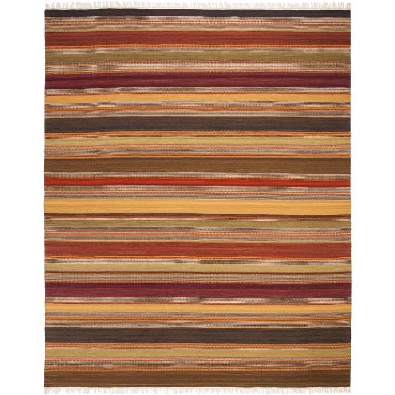Striped Kilim STK315 Hand Woven Indoor Area Rug - Gold - 8'x10' - Safavieh
