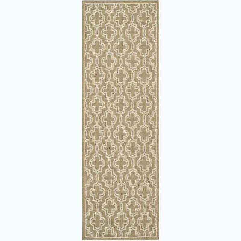 Martha Stewart Collection - MSR4274 - Indoor Power Loomed Runners - Green/Beige - 2'7"x8'2"