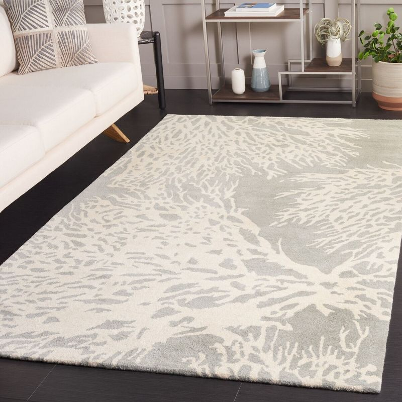 Bella BEL115 Hand Tufted Area Rug - Grey/Ivory - 4'x6' - Safavieh.