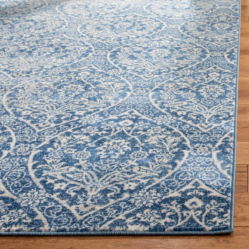 Brentwood BNT860 Power Loomed Area Rug - Navy/Light Grey - 5'x5' - Safavieh.