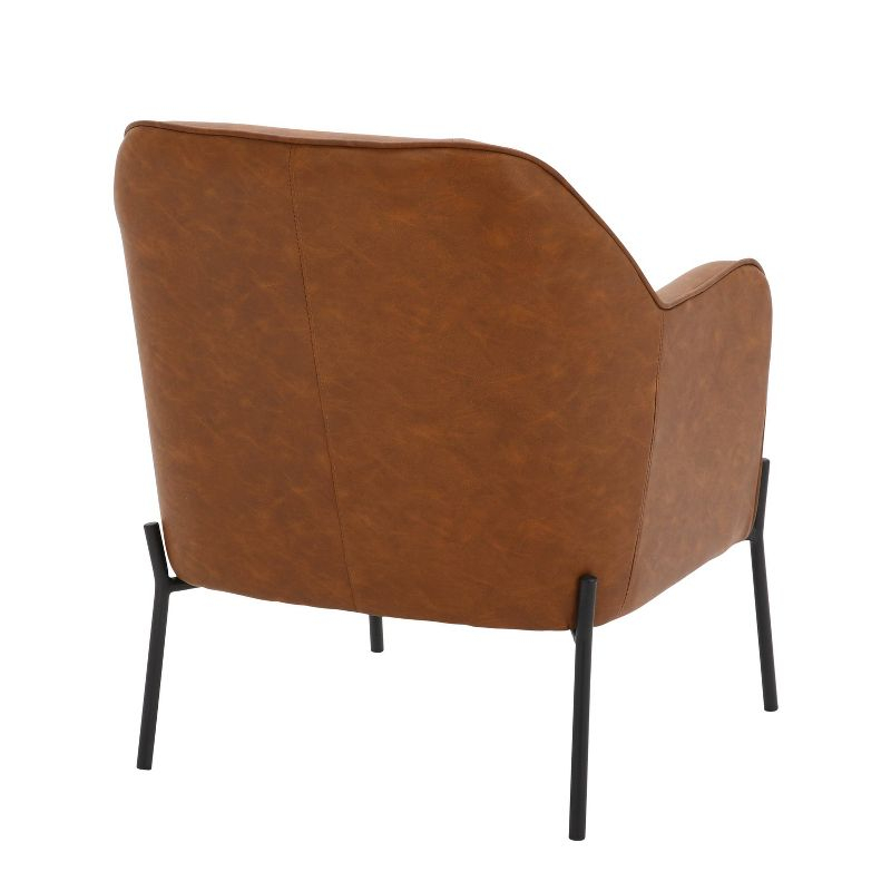 Daniella Contemporary Accent Chair: Faux Leather Bucket Seat, Metal Legs - LumiSource