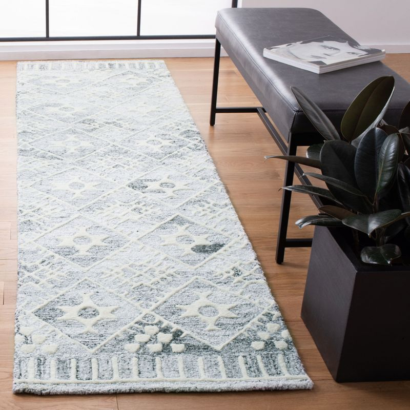 Roslyn ROS803 Hand Tufted Runner Rug - Grey/Ivory - 2'3"x9' - Safavieh.
