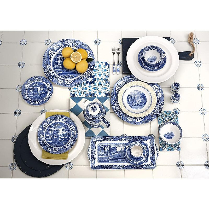 Spode Blue Italian Round Chip & Dip Tray 14.5"- Blue/White