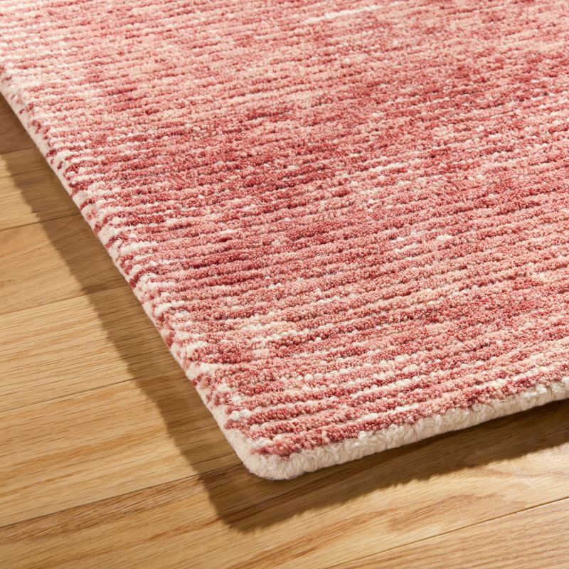 Town & Country Luxe Rita Ribbed Textured Hand Tufted 100% Wool Area Rug, Red/Ivory, 5"x7"