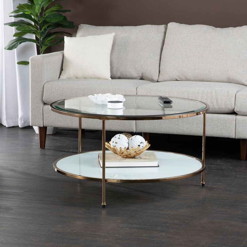 Risa Round Coffee Table with Storage - CK0430 - Gold - SEI