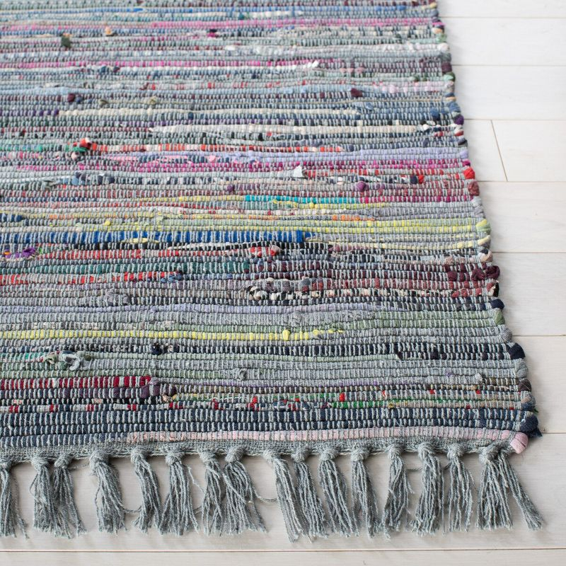 Rag Rug RAR121 Hand Woven Indoor Accent Rug - Aqua/Multi - 2'x3' - Safavieh.