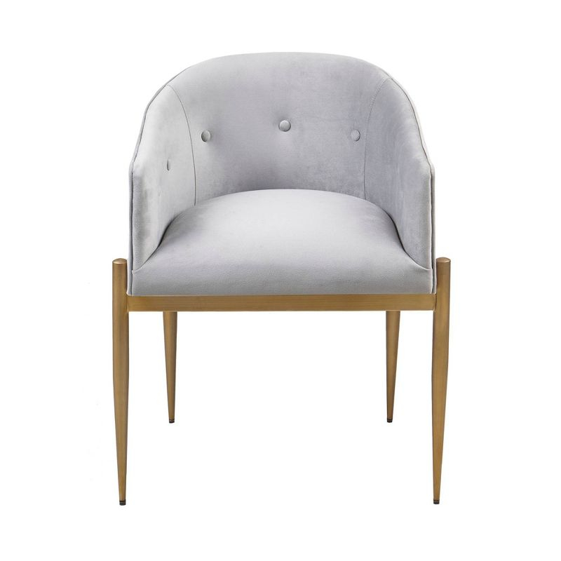 Tufted Velvet Arm Chair in Gray (Set of 2)