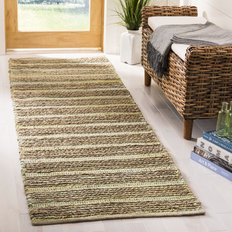 Cape Cod CAP851 Woven Indoor Runner Rug - Green - 2'3"x8' - Safavieh
