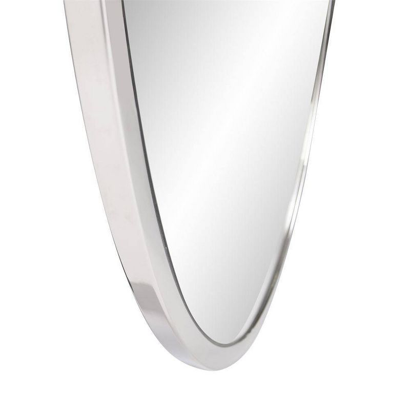 Simone Oval Mirror - Howard Elliott: Stainless Steel Frame, Modern Wall Mounted, 34x20 Inches