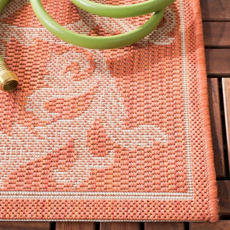Courtyard CY2653 Power Loomed Indoor and Outdoor Area Rug - Terracotta/Natural - 9'x12' - Safavieh