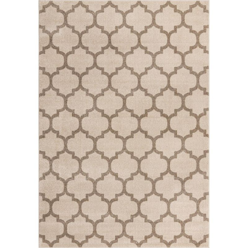 Unique Loom 7' 1 x 10' 0 Trellis Philadelphia Beige and Light Brown Area Rug
