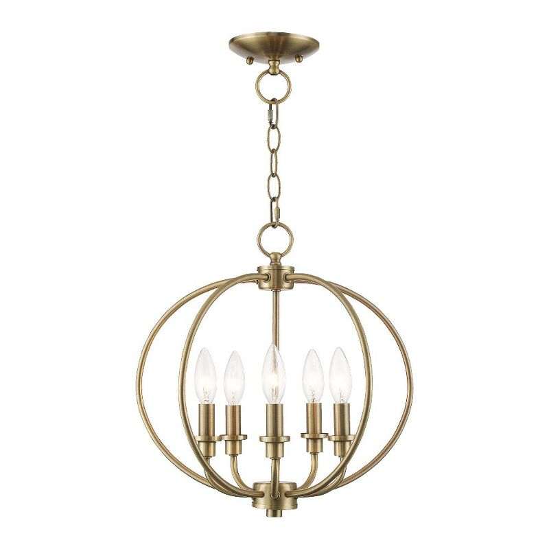 Livex Lighting Milania 5 - Light Chandelier in  Antique Brass