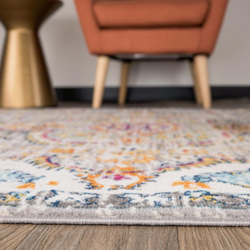 World Rug Gallery Distressed Vintage Bohemian Gray 7'10" x 10' Area Rug