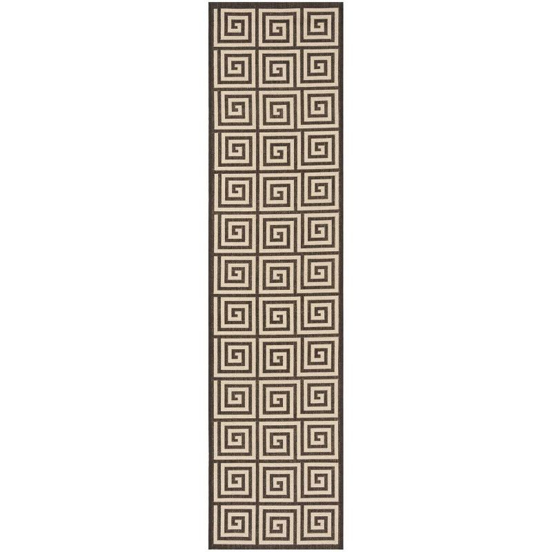 Linden LND129 Power Loomed Runner Rug - Creme/Brown - 2'2"x8' - Safavieh