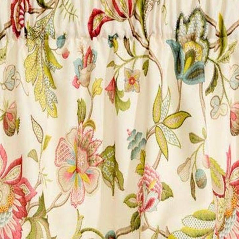 Ellis Curtain Brissac High Quality Room Darkening Natural Color Lined Scallop Window Valance - 70 x 17, Red