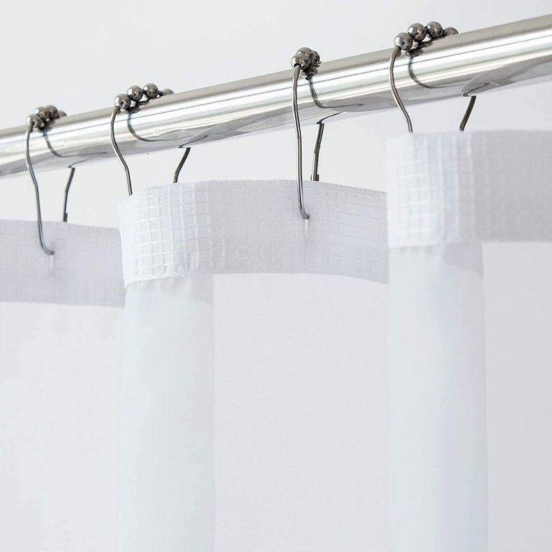 Dainty Home Complete Shower Curtain With Detachable Liner - White