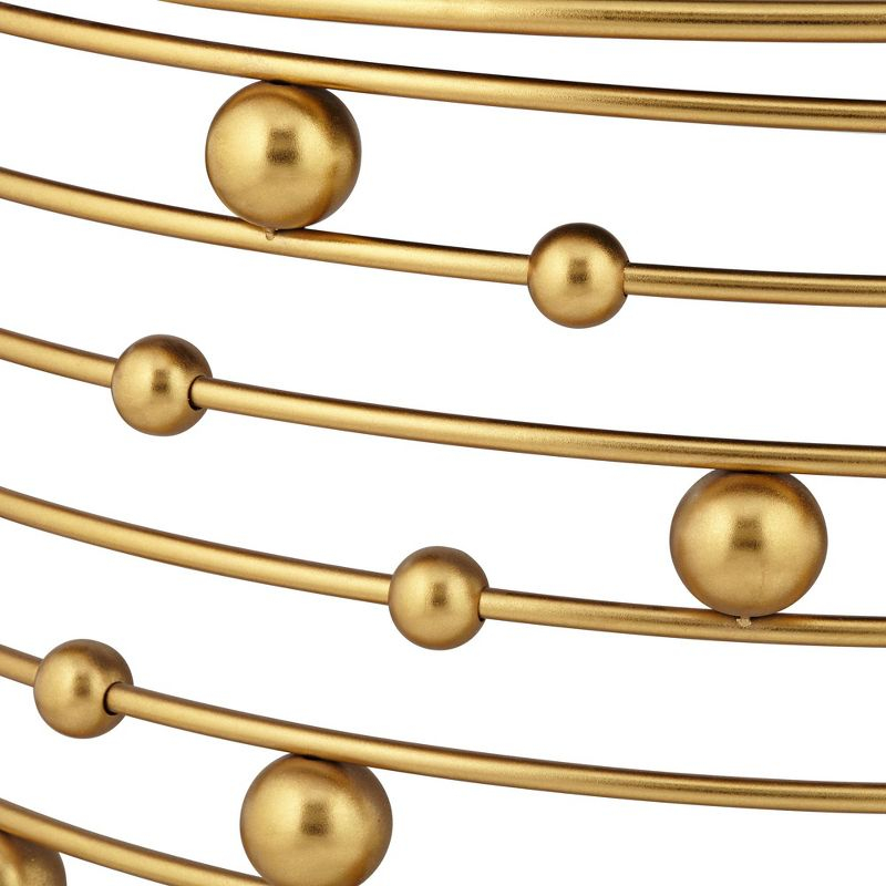 55 Downing Street Liam Modern Metal Console Table 36 3/4" x 15 5/8" Gold Mirrored Tabletop Rail Bead for Living Room Bedroom Bedside Entryway Office
