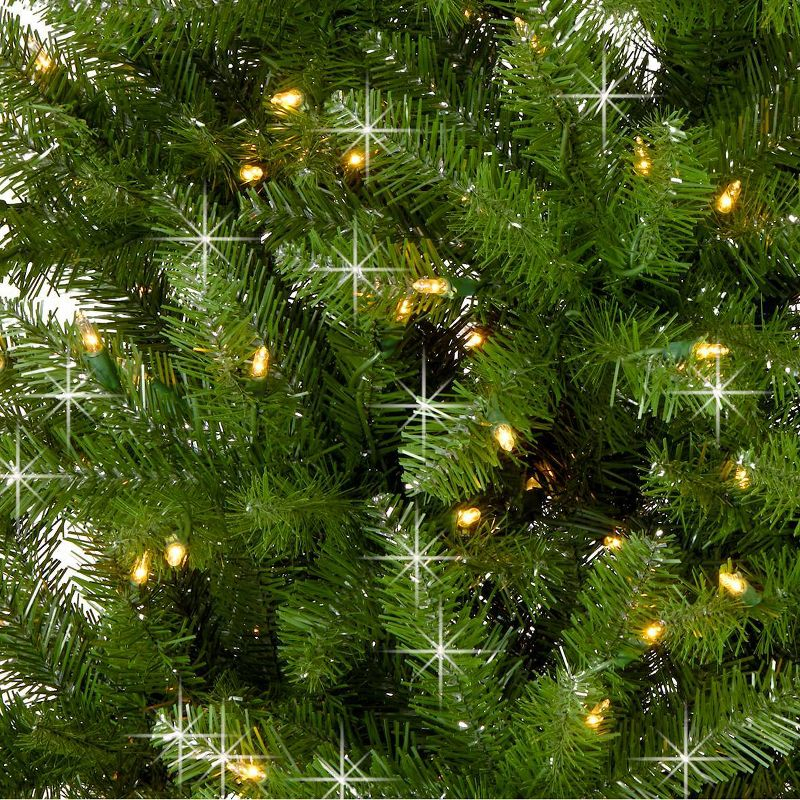 National Tree Company 7.5' Pre-lit Full Dunhill Shimmer Fir Artificial Christmas Tree with Dual Color Lights: Hinged Branches