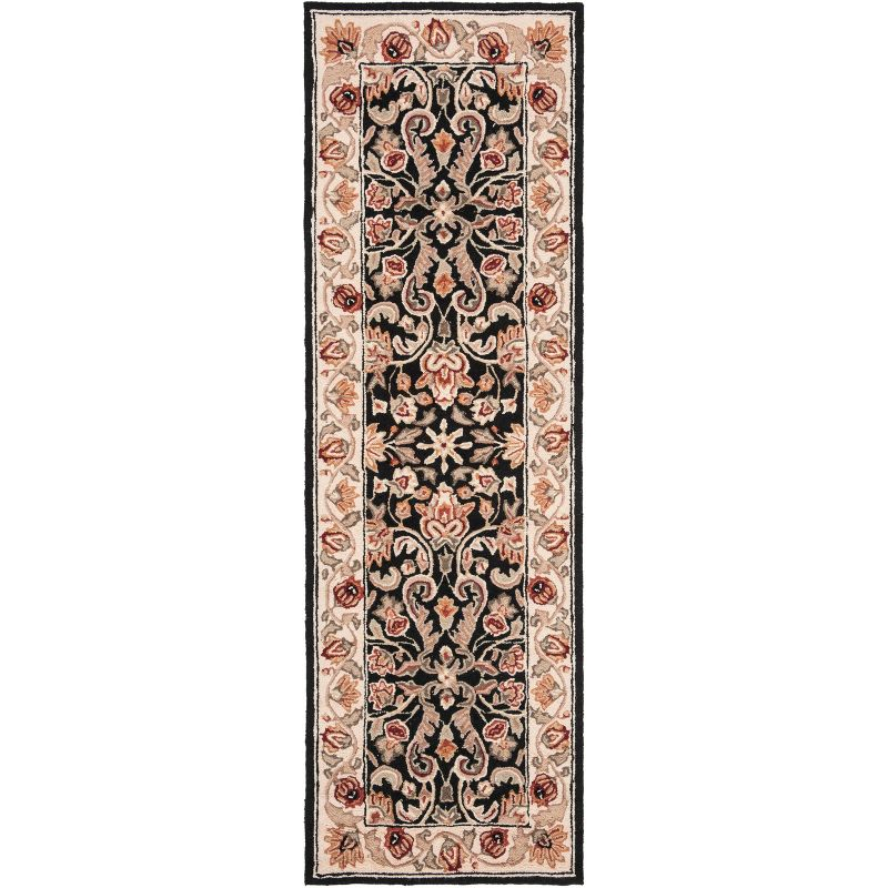 Easy Care EZC101 Hand Hooked Area Rug - Black/Ivory - 3'x6' - Safavieh.