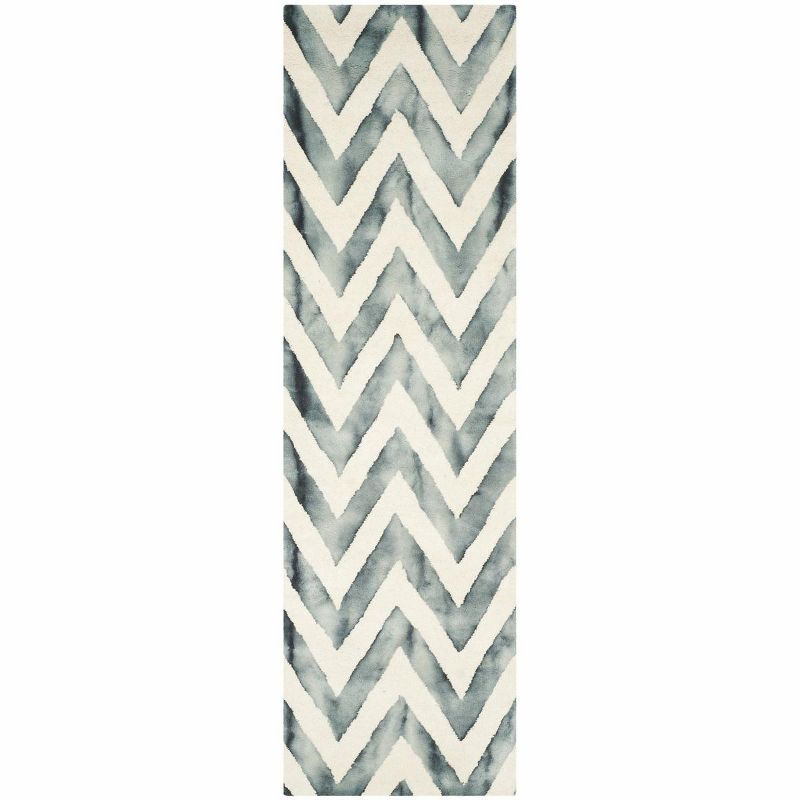 Dip Dye DDY715 Hand Tufted Runner Rug - Ivory/Grey - 2'3"x10' - Safavieh.