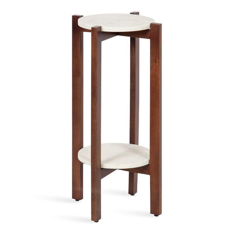 Kate and Laurel Moxley Square Wood Tea Table, 12x12x24, Walnut Brown