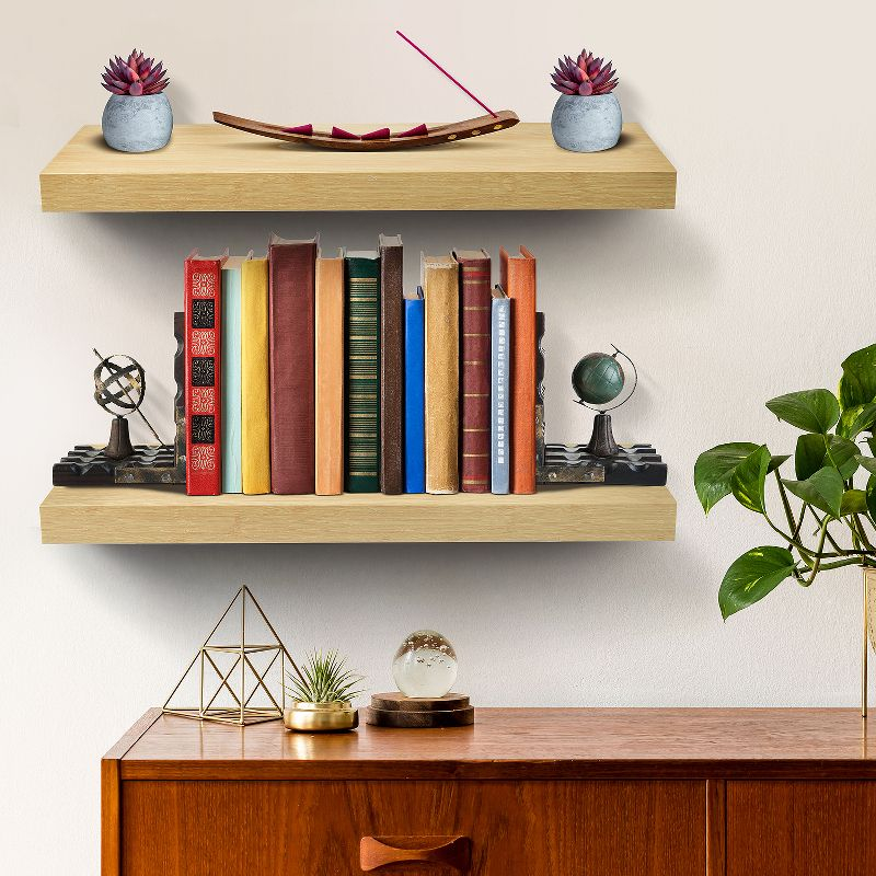 2 Pack (24"x9") Sorbus Floating Wall Shelves for Bedroom, Decor, Kitchen, Living Room - for Trophies, Frames, Bookshelf