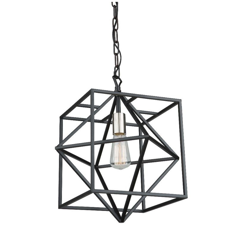 Artcraft Lighting Roxton 1 - Light Pendant in  Matte Black/Polished nickel