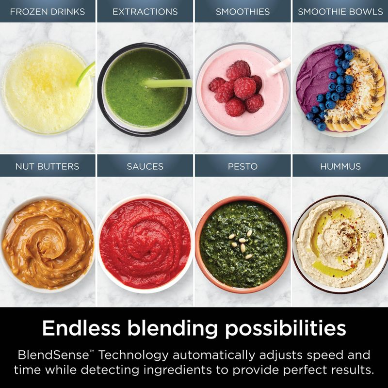 Ninja Ninja® Detect Power Blender Pro & Personal Single-Serve, BlendSense Technology, For-Smoothies, Food and More, Compact Design, 1800 P-Watts, with 72 oz. Pitcher and (2) 24 oz. Cups