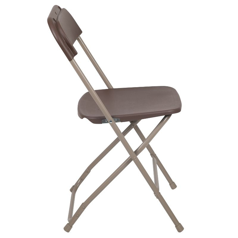 Flash Furniture Hercules Series Plastic Folding Chair Brown - 2 Pack 650LB Weight Capacity Comfortable Event Chair-Lightweight Folding Chair