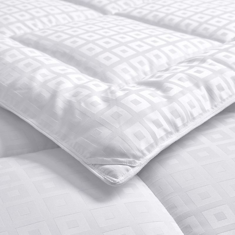 Peace Nest All Season White Down Alternative Duvet Comforter Insert with Jacquard Cover, Square, Full/Queen