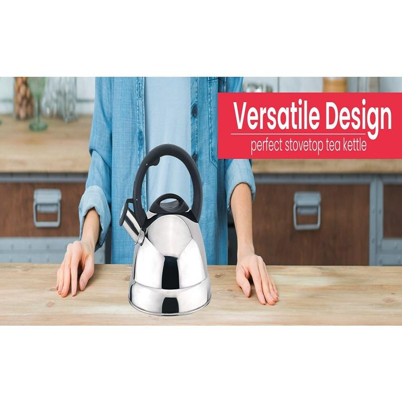 J&V TEXTILES Stainless Steel Whistling Tea Kettle, 2.5-Quart